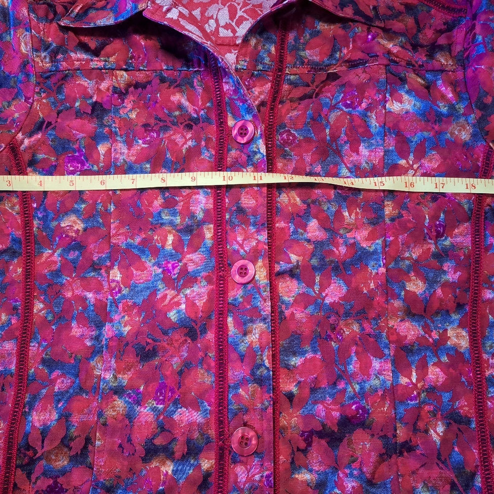 Coldwater creek women's reversible red floral jacket - Picture 5 of 6